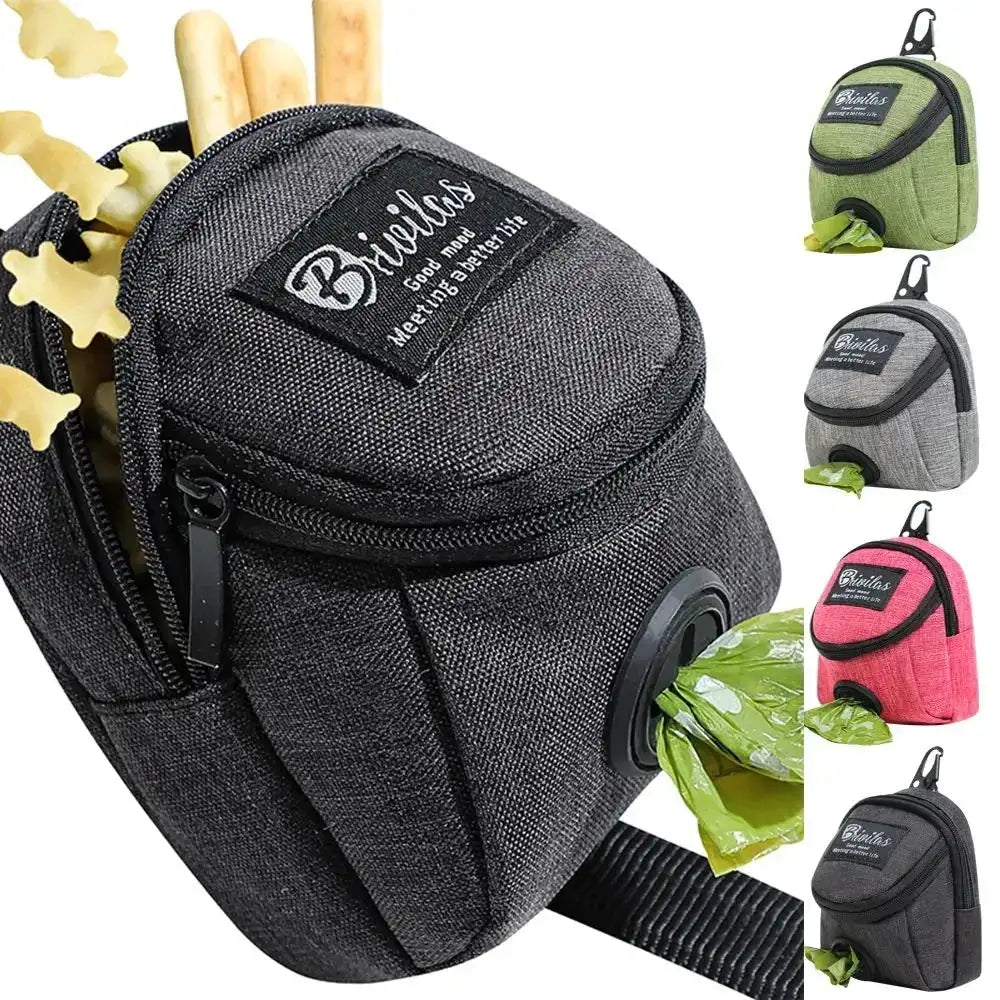 Hands-Free Dog Training Pouch: Treat Bag + Poop Bag Dispenser Waist Pack